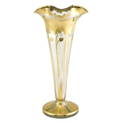 Lot 476 - Art Nouveau Gilt and Enameled Glass Vase Circa...