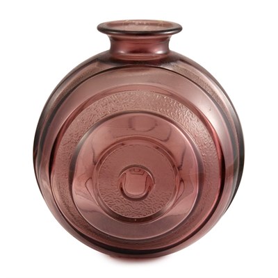 Lot 411 - Art Deco Mold Blown Glass Vase Of globular...