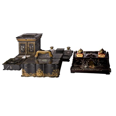 Lot 167 - Group of Mother-of-Pearl Inlaid Papier Mache...
