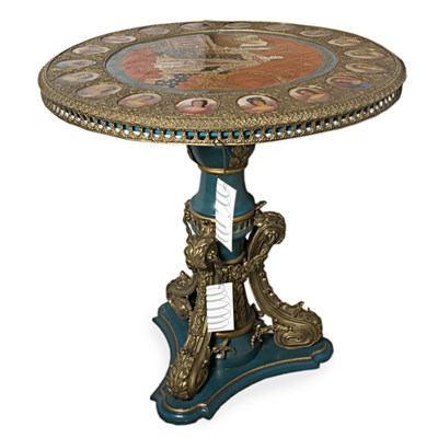 Lot 543 - Sevres Style Metal, Painted Wood and Ceramic...