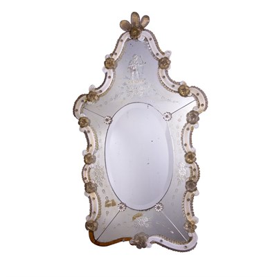 Lot 546 - Venetian Mirror Framed Mirror Of cartouche...