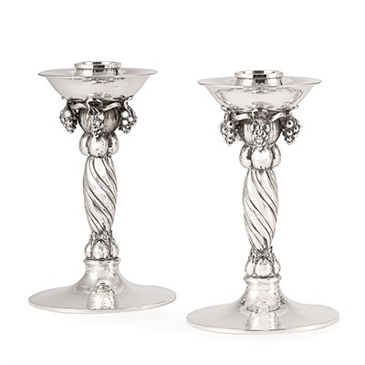 Lot 202 - Pair of Georg Jensen Sterling Silver...