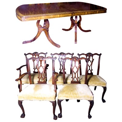 Lot 120 - Regency Style Mahogany Double Pedestal Dining...
