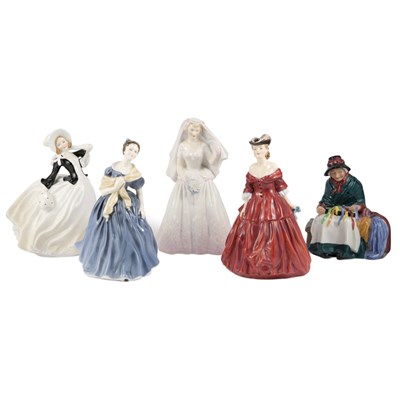 Lot 419 - Group of Five Royal Doulton Figures of Ladies