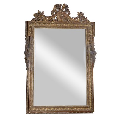 Lot 535 - Louis XVI Style Carved and Painted Wood Mirror...