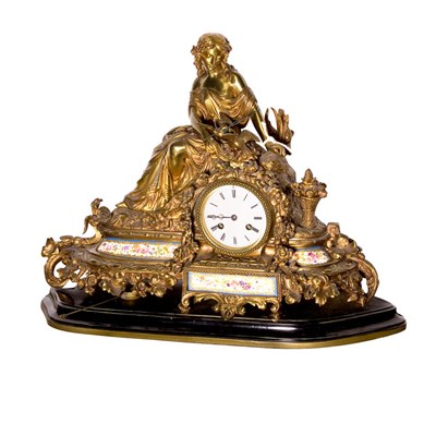 Lot 456 - Louis XVI Style Porcelain Mounted Gilt-Metal...