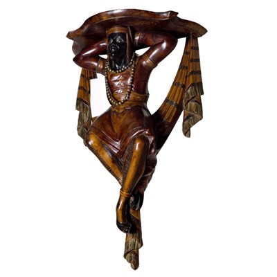 Lot 458 - Venetian Parcel Ebonized and Carved Wood...