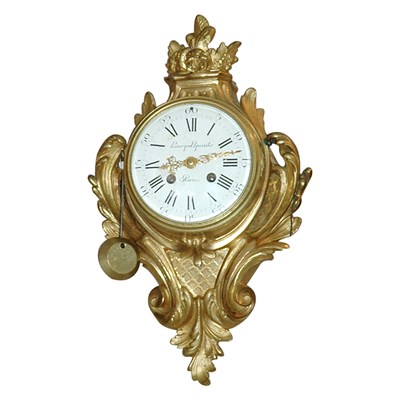 Lot 511 - Louis XVI Style Gilt-Bronze Cartel Clock Henry-...