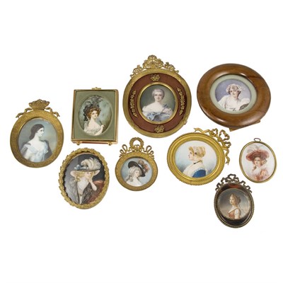 Lot 189 - Group of Twelve Framed Portrait Miniatures