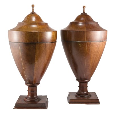 Lot 340 - Pair of Georgian Style Mahogany Knife Boxes...