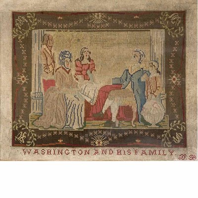 Lot 104 - American Needlepoint Picture Last quarter of...