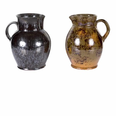 Lot 86 - Two Glazed Redware Jugs 19th Century Including...