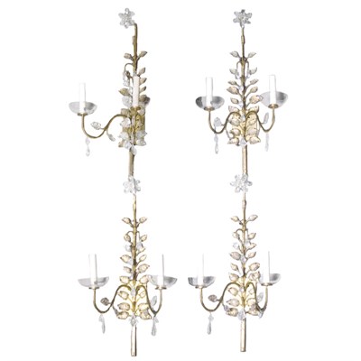 Lot 337 - Set of Four Gilt-Metal and Rock Crystal...