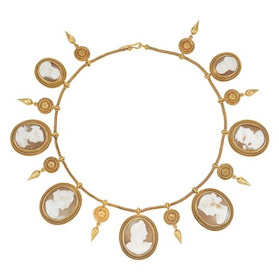 Lot 95 - Gold and and Shell Cameo Necklace