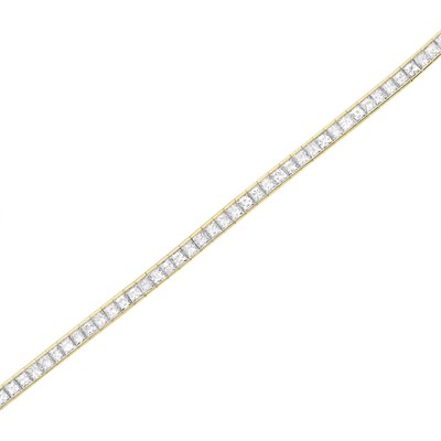 Lot 250 - Gold and Diamond Straightline Bracelet