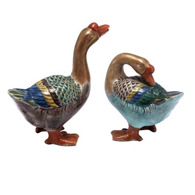 Lot 514 - Two Japanese Export Porcelain Figures of Ducks...