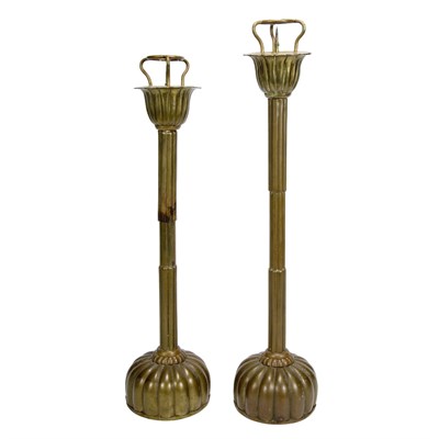 Lot 12 - Pair of Japanese Bronze Candlesticks 19th...