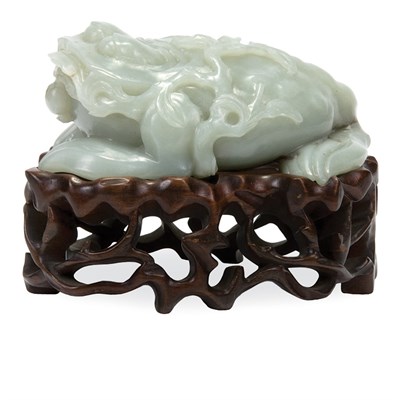 Lot 260 - Chinese Celadon Jade Three-Legged Toad Water...