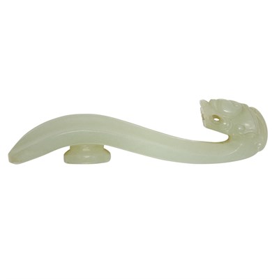 Lot 68 - Chinese Celadon Jade Belt Hook 19th Century...
