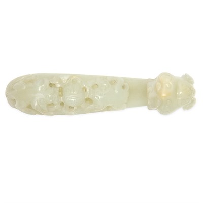 Lot 295 - Chinese Celadon Jade Belt Hook 19th Century...