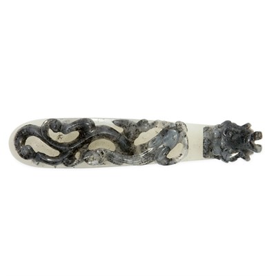 Lot 254 - Chinese White and Gray Jade Belt Hook...
