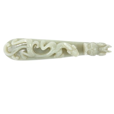 Lot 296 - Chinese Celadon Jade Belt Hook 18th/19th...