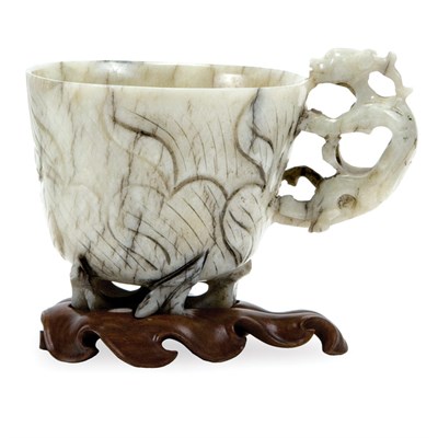 Lot 277 - Chinese Gray Jade Cup 19th Century Of...