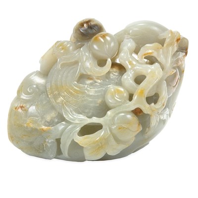 Lot 176 - Chinese Celadon Jade Figure of a Duck and...