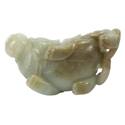 Lot 281 - Chinese Celadon Jade Chimera-Form Water...