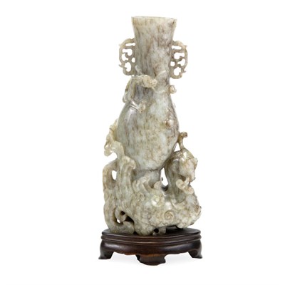 Lot 160 - Chinese Mottled Gray and Black Jade Bird and...