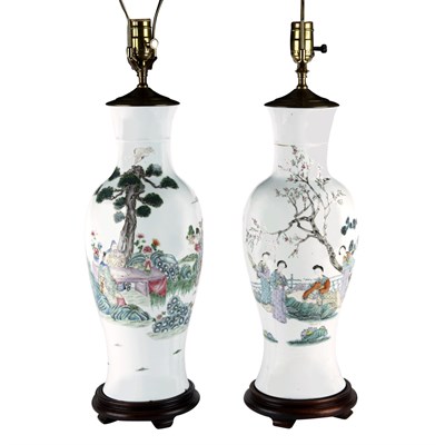 Lot 273 - Two Chinese Famille Rose Glazed Porcelain...