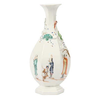 Lot 202 - Chinese Soft Paste Porcelain Vase Of hexagonal...