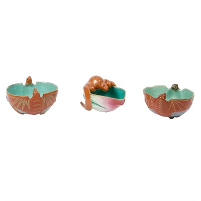 Lot 203 - Group of Three Chinese Famille Rose Bat Cups...