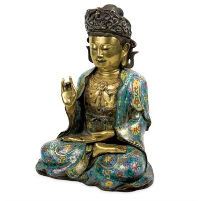 Lot 201 - Chinese Cloisonne Figure of Bodhisattva...