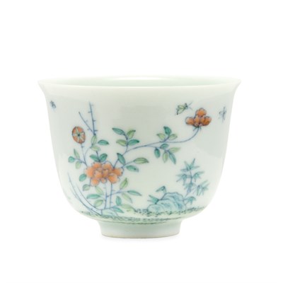 Lot 87 - Chinese Wucai Porcelain Month Cup Kangxi...