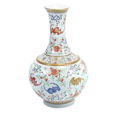 Lot 221 - Chinese Famille Rose Enameled Porcelain Vase...