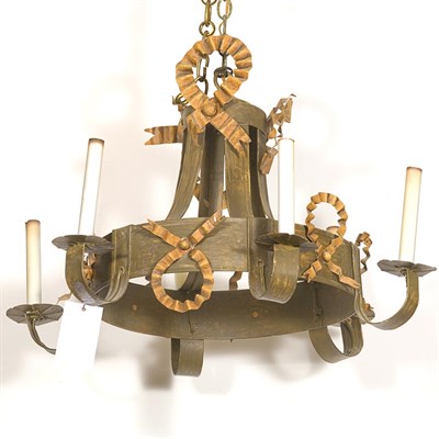 Lot 284B - Louis XVI Style Tole Painted Six-Light...