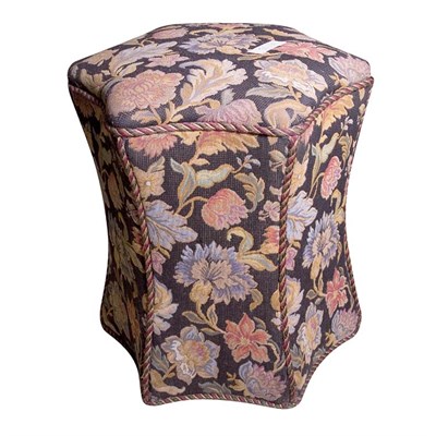Lot 250 - Needlepoint Upholstered Hexagonal Stool Height...