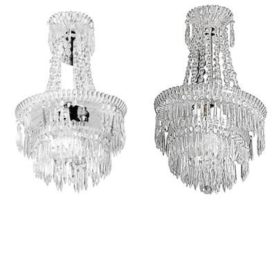 Lot 372 - Pair of Neoclassical Style Glass Four-Light...