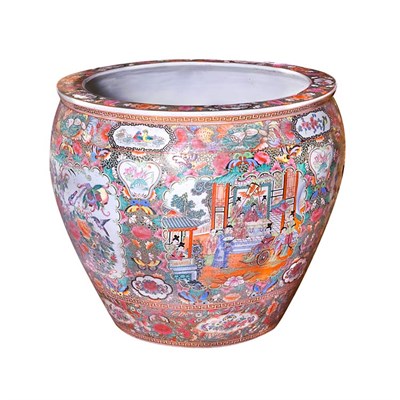 Lot 388 - Chinese Famille Rose Porcelain Fish Bowl...
