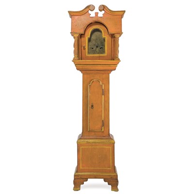 Lot 99 - Painted Pine Miniature Grandfather Clock...