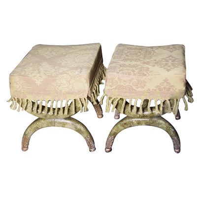 Lot 459 - Pair of Neoclassical Style Curule Stools...