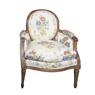 Lot 226 - Louis XVI Style Walnut Bergere