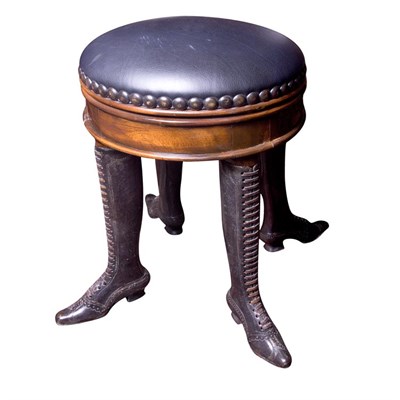 Lot 427 - Mahogany Boot-Form Stool Height 19 1/2 inches.