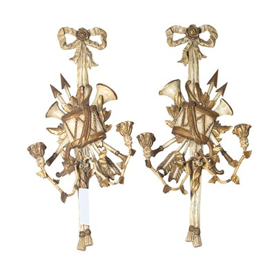 Lot 361 - Pair of Neoclassical Style Gilt and Painted...
