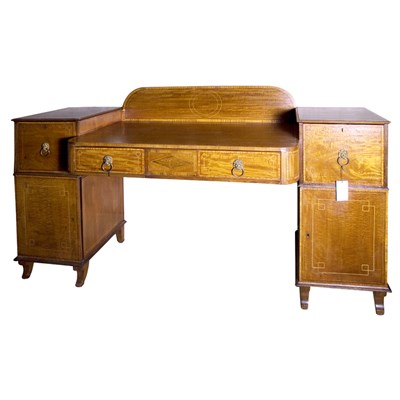 Lot 341 - Regency Inlaid Mahogany Pedestal Sideboard...