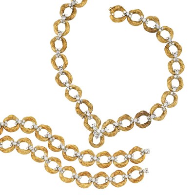 Lot 496 - Gold and Diamond Necklace/Bracelet Combination