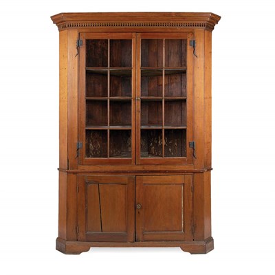 Lot 122 - Chippendale Walnut Corner Cupboard Mid...