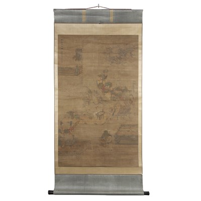 Lot 100 - Chinese School 19th Century Scholars admiring...