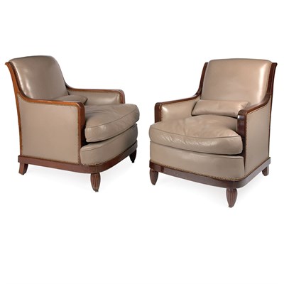 Lot 122 - Pair of Art Deco Club Chairs France, 20th...